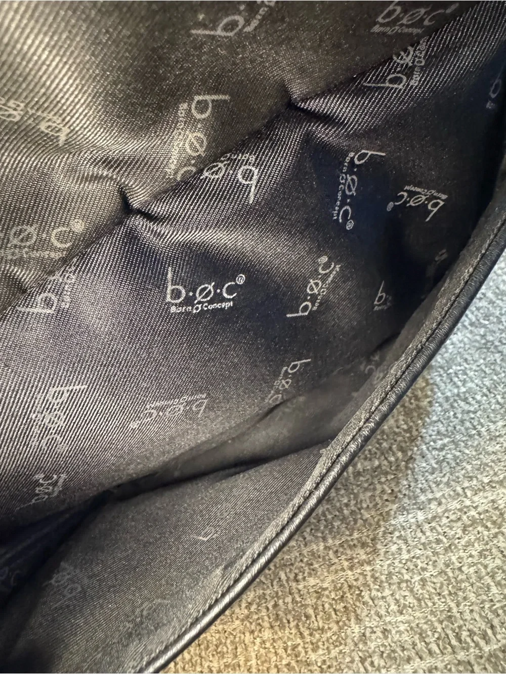 b.ø.c. Amherst Crossbody Black Bucket Bag Handbag Purse